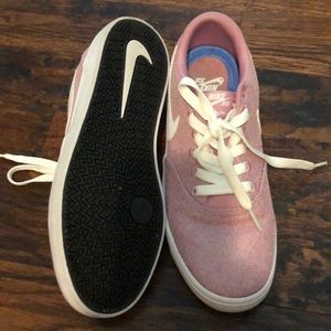 Light pink and White Nike Athletic shoes